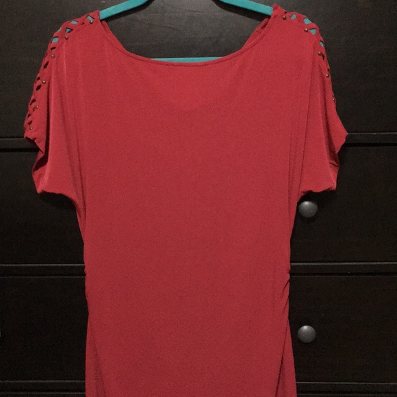 Red Lattice Banana Republic Jersey Dress - Picture 7 of 7